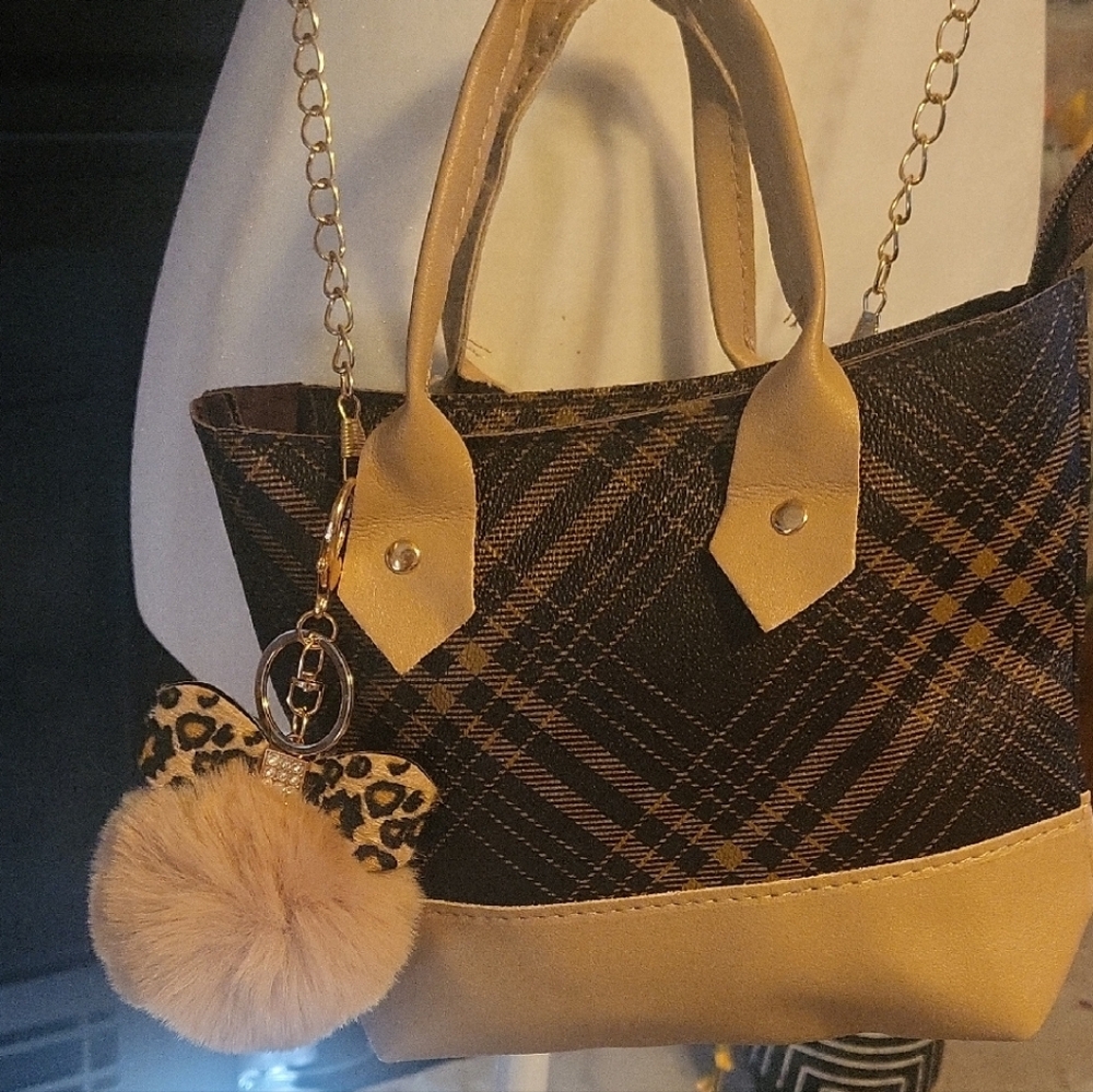 Elegant Plaid Mini Bag with Chain Strap